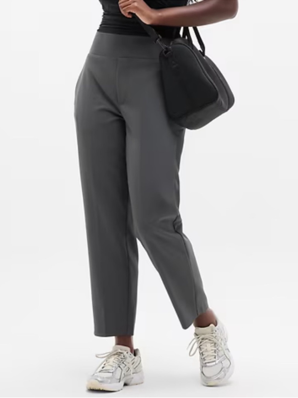 Athleta Endless High Rise Casual Straight Tapered Leg Athleisure Athletic Gray P